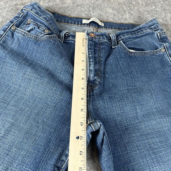 Levis 505 Straight Leg Jeans Womens 12M Blue Denim Mid Rise Zip Fly 5-Pockets - Picture 4 of 16